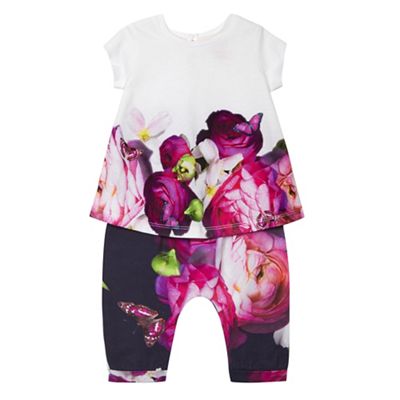 Baker by Ted Baker Baby girls' multi-coloured floral print top and harem trousers